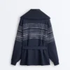 Giacca lunga a righe marinare in modal Soft Touch Giacca lunga a righe marinare in modal Soft Touch