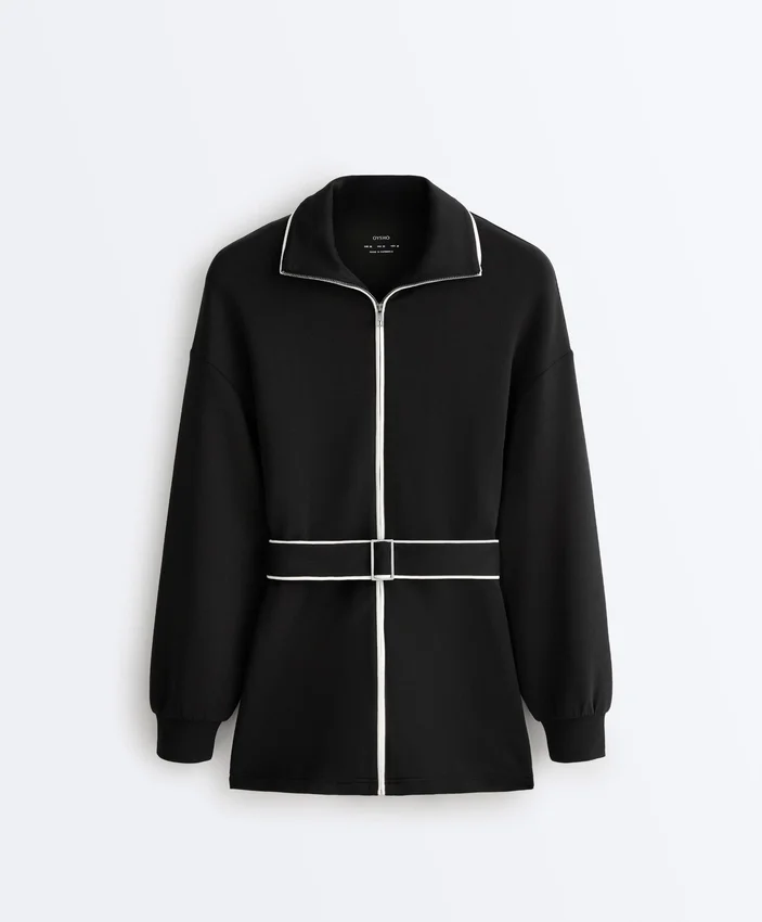 Giacca lunga con bordino in modal Soft Touch Giacca lunga con bordino in modal Soft Touch