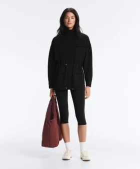 Giacca lunga con tasche in modal e Soft Touch