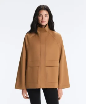 Giacca lunga effetto neoprene