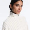 Giacca lunga gessata con vita regolabile e modal Soft Touch Giacca lunga gessata con vita regolabile e modal Soft Touch