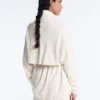 Giacca lunga gessata con vita regolabile e modal Soft Touch Giacca lunga gessata con vita regolabile e modal Soft Touch