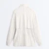 Giacca lunga gessata con vita regolabile e modal Soft Touch Giacca lunga gessata con vita regolabile e modal Soft Touch