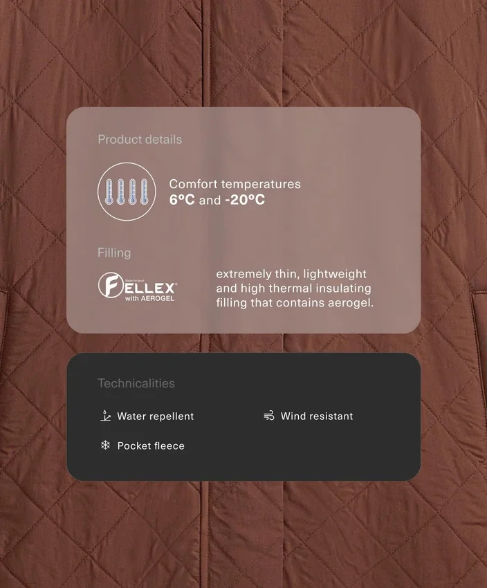 Giacca lunga imbottita in Fellex® Aerogel idrorepellente Giacca lunga imbottita in Fellex® Aerogel idrorepellente