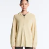 Giacca lunga in maglia con cappuccio Giacca lunga in maglia con cappuccio