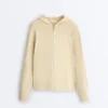 Giacca lunga in maglia con cappuccio Giacca lunga in maglia con cappuccio