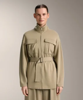 Giacca lunga Soft Touch in modal con cintura