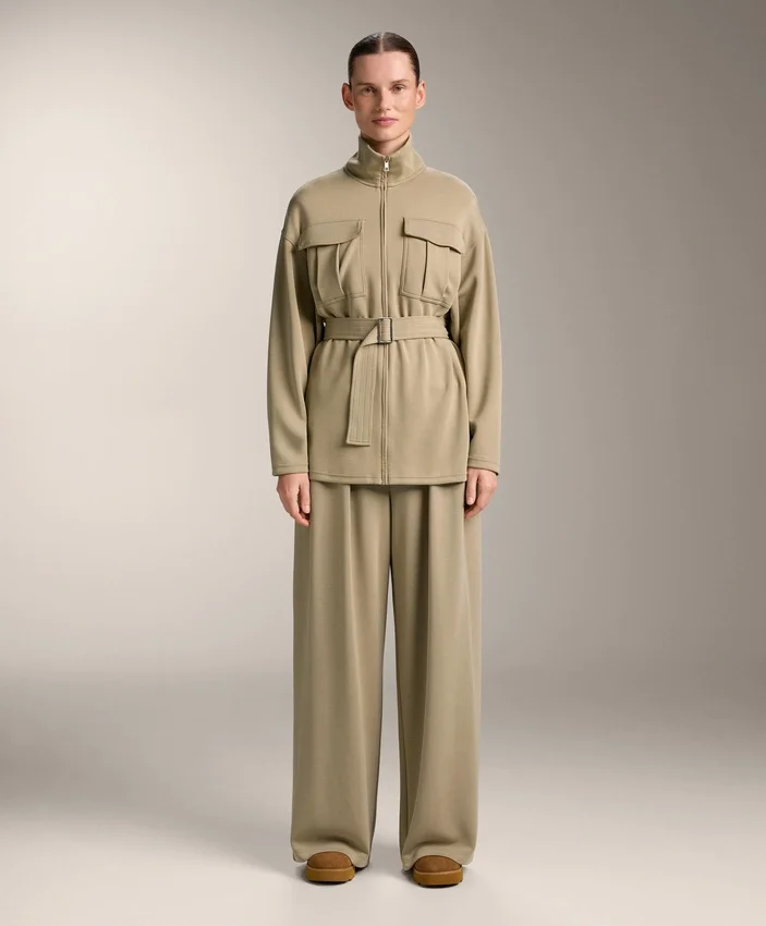 Giacca lunga Soft Touch in modal con cintura Giacca lunga Soft Touch in modal con cintura