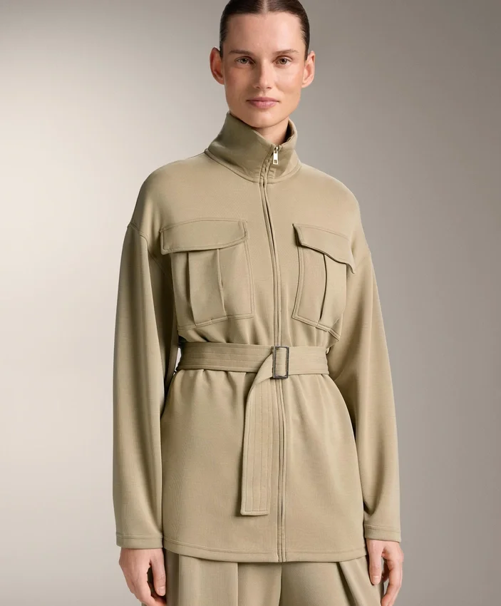 Giacca lunga Soft Touch in modal con cintura Giacca lunga Soft Touch in modal con cintura