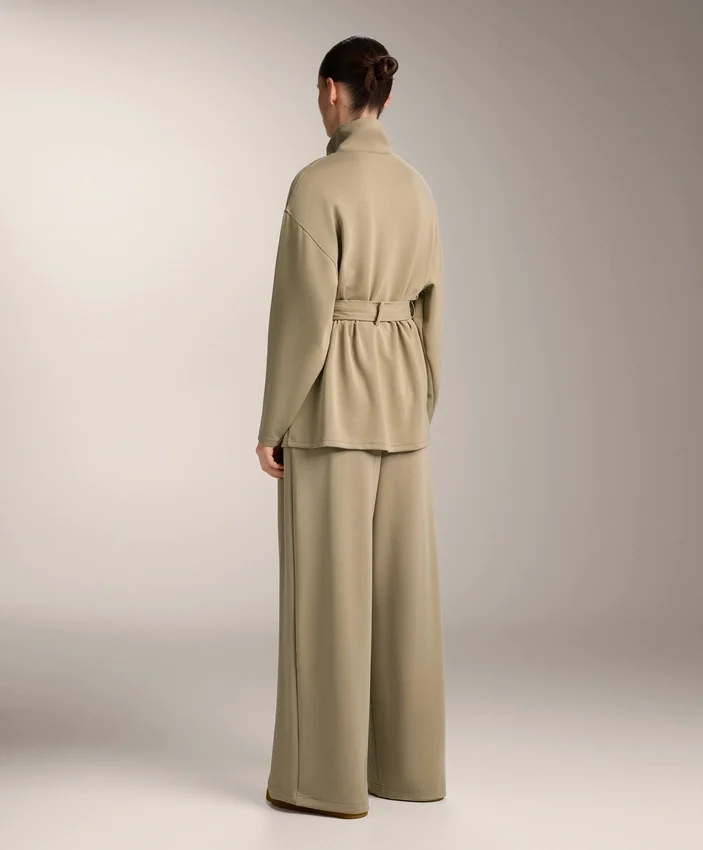 Giacca lunga Soft Touch in modal con cintura Giacca lunga Soft Touch in modal con cintura