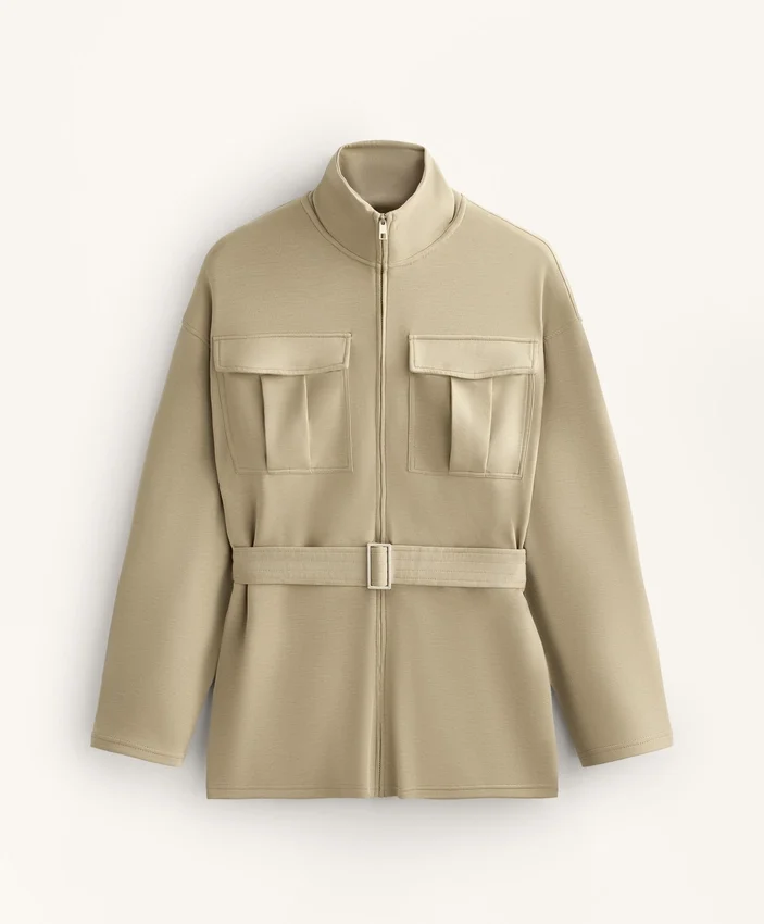 Giacca lunga Soft Touch in modal con cintura Giacca lunga Soft Touch in modal con cintura