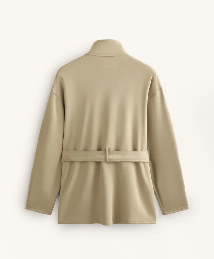 Giacca lunga Soft Touch in modal con cintura Giacca lunga Soft Touch in modal con cintura