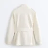 Giacca lunga utility con cintura in twill Giacca lunga utility con cintura in twill