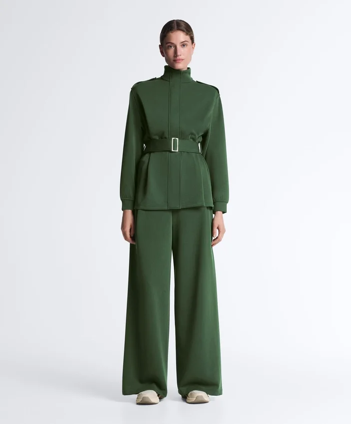 Giacca lunga utility con cintura in twill Giacca lunga utility con cintura in twill