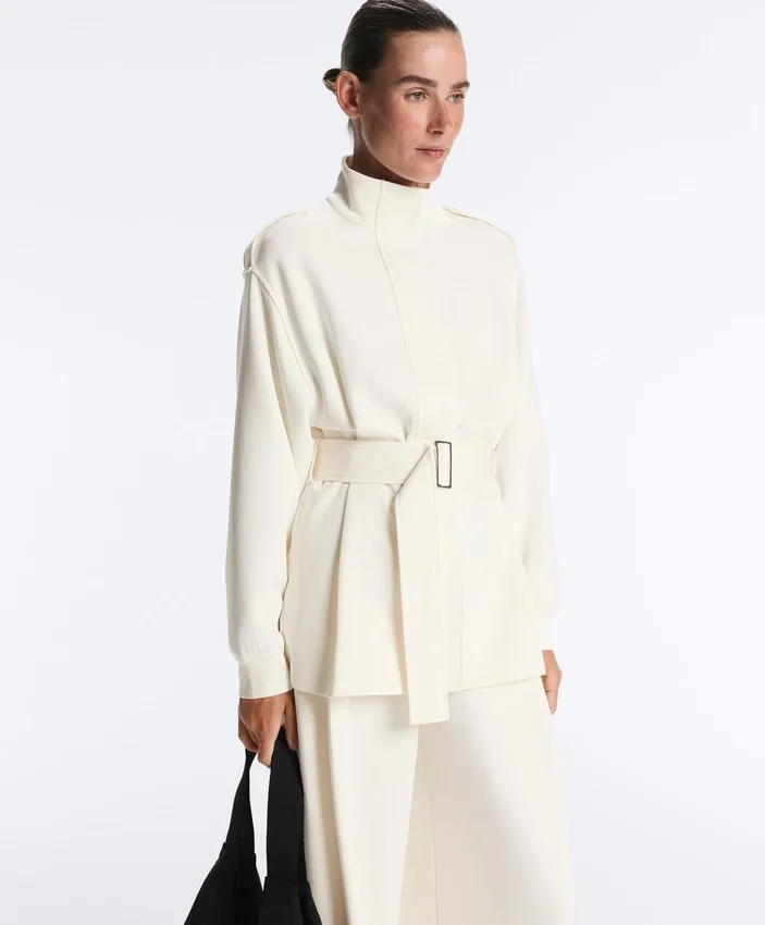 Giacca lunga utility con cintura in twill Giacca lunga utility con cintura in twill