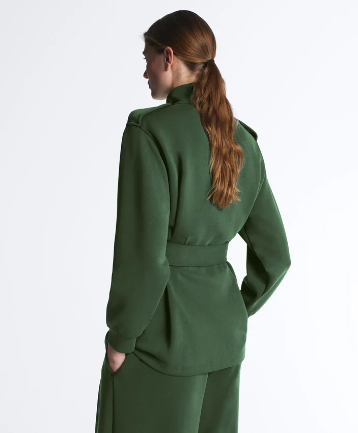 Giacca lunga utility con cintura in twill Giacca lunga utility con cintura in twill