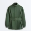 Giacca lunga utility con cintura in twill Giacca lunga utility con cintura in twill