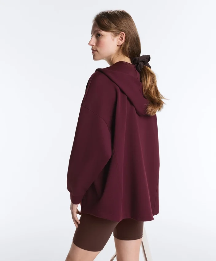 Giacca oversize in piqué di cotone con cappuccio Giacca oversize in piqué di cotone con cappuccio