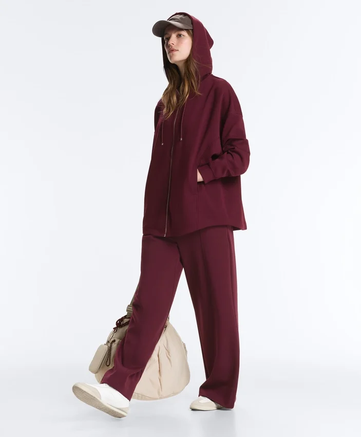 Giacca oversize in piqué di cotone con cappuccio Giacca oversize in piqué di cotone con cappuccio
