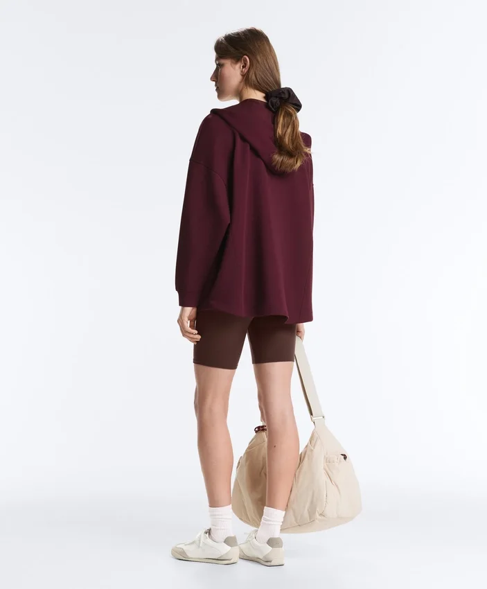 Giacca oversize in piqué di cotone con cappuccio Giacca oversize in piqué di cotone con cappuccio