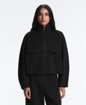 Giacca squadrata effetto neoprene