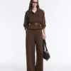 Giacca utility corta in piqué con cintura