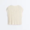 Gilet a maglia intrecciata con scollo rotondo