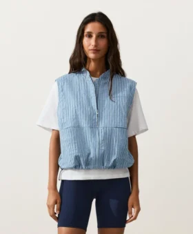 Gilet a righe in misto cotone