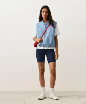 Gilet a righe in misto cotone