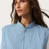 Gilet a righe in misto cotone