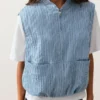 Gilet a righe in misto cotone