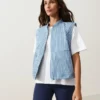 Gilet a righe in misto cotone