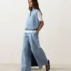 Gilet a righe in misto cotone