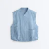 Gilet a righe in misto cotone