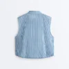 Gilet a righe in misto cotone