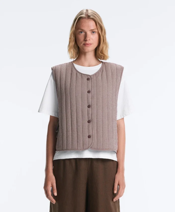 Gilet trapuntato a quadretti Gilet trapuntato a quadretti