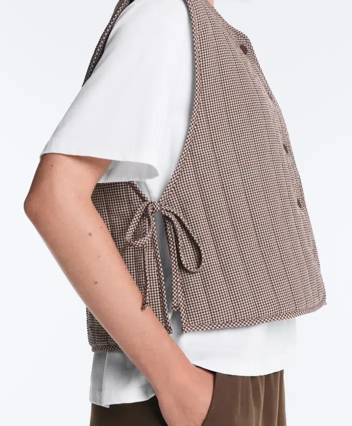 Gilet trapuntato a quadretti Gilet trapuntato a quadretti
