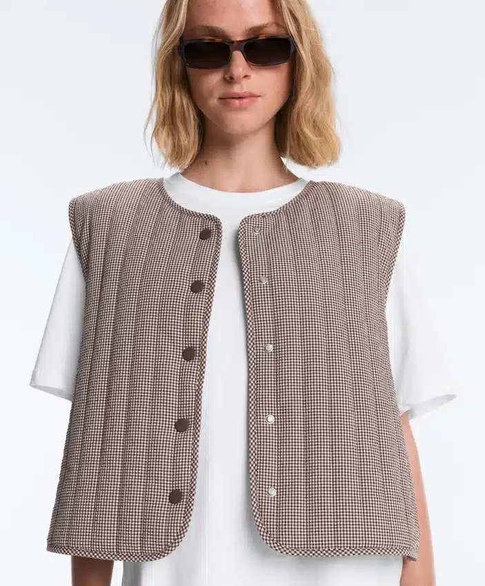 Gilet trapuntato a quadretti Gilet trapuntato a quadretti