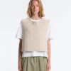 Gilet trapuntato a quadretti floreali