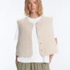 Gilet trapuntato a quadretti floreali