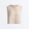 Gilet trapuntato a quadretti floreali