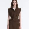 Gilet utility in piqué con cintura in cotone Gilet utility in piqué con cintura in cotone