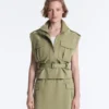 Gilet utility in piqué con cintura in cotone Gilet utility in piqué con cintura in cotone