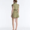 Gilet utility in piqué con cintura in cotone Gilet utility in piqué con cintura in cotone