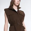 Gilet utility in piqué con cintura in cotone Gilet utility in piqué con cintura in cotone