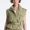 Gilet utility in piqué con cintura in cotone Gilet utility in piqué con cintura in cotone