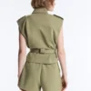 Gilet utility in piqué con cintura in cotone Gilet utility in piqué con cintura in cotone