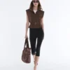 Gilet utility in piqué con cintura in cotone Gilet utility in piqué con cintura in cotone