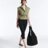 Gilet utility in piqué con cintura in cotone Gilet utility in piqué con cintura in cotone