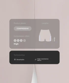 Hot pants a vita alta Compressive da 10 cm a contrasto